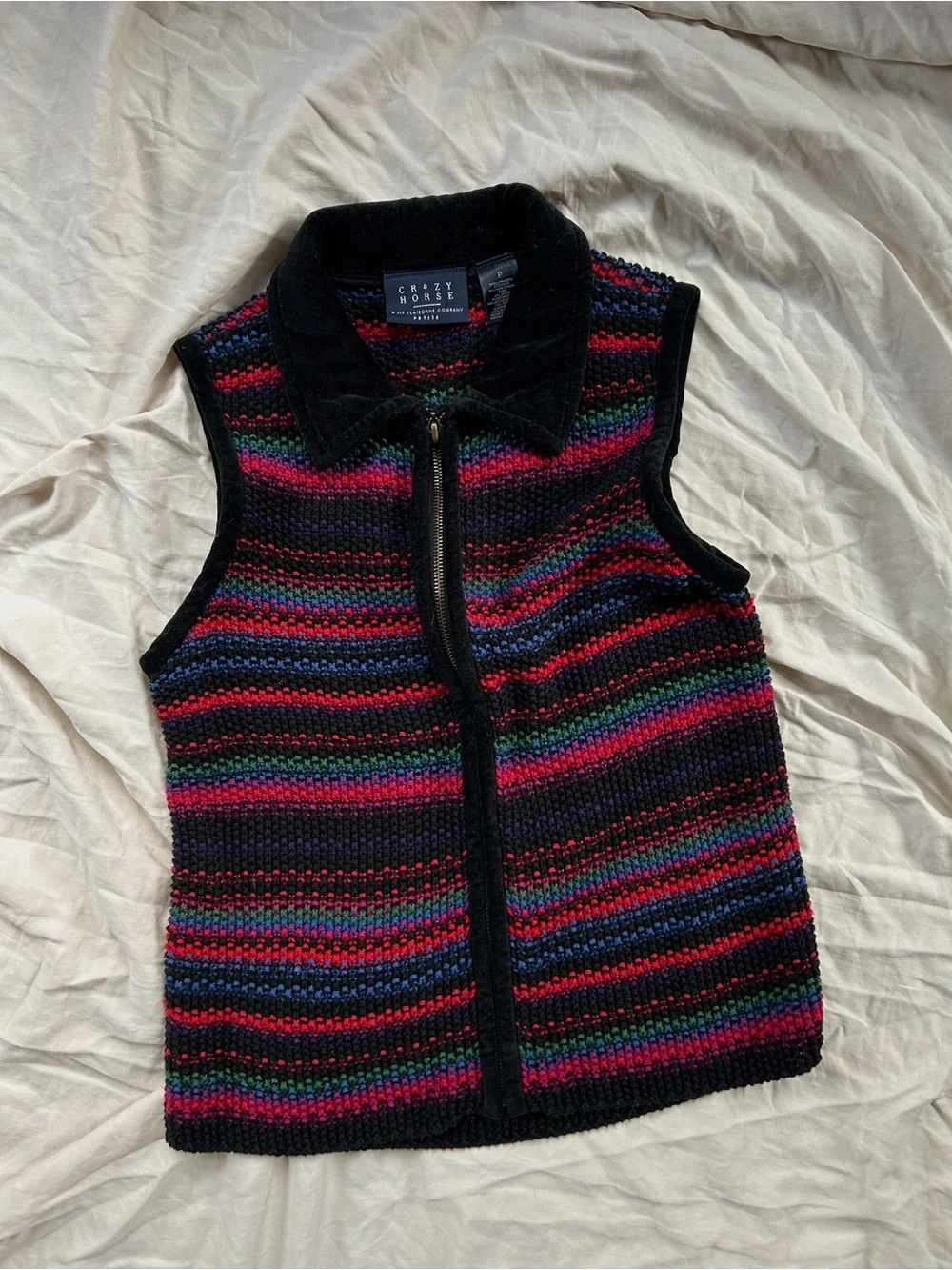 Vintage 90’s Chunky Soft Knit Zipper Up Vest
